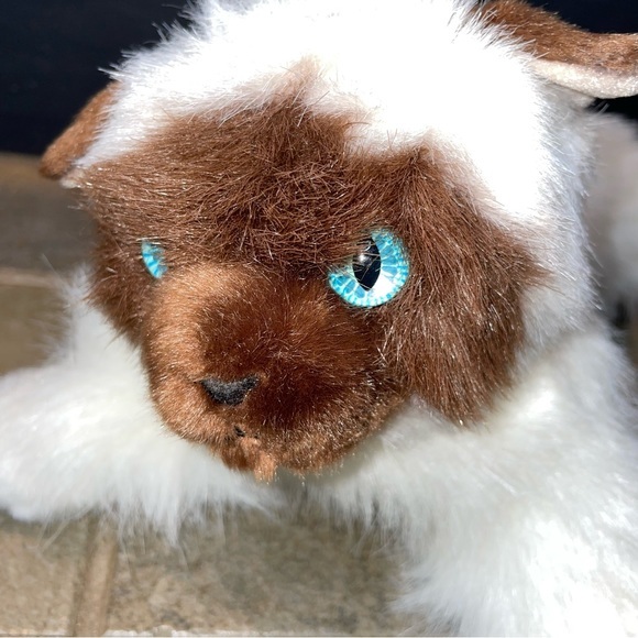 Aurora - Flopsie Bella Birman Cat plush blue‎ eyes stuff animal white brown - Picture 4 of 9